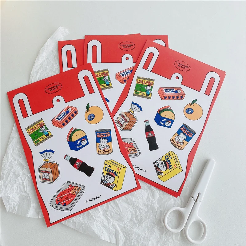 Ins Cartoon Snack Chips Bread Cute Stickers Creative Sealing Paster Mobile Phone Notebook Stationery Diy Decorative Sticker