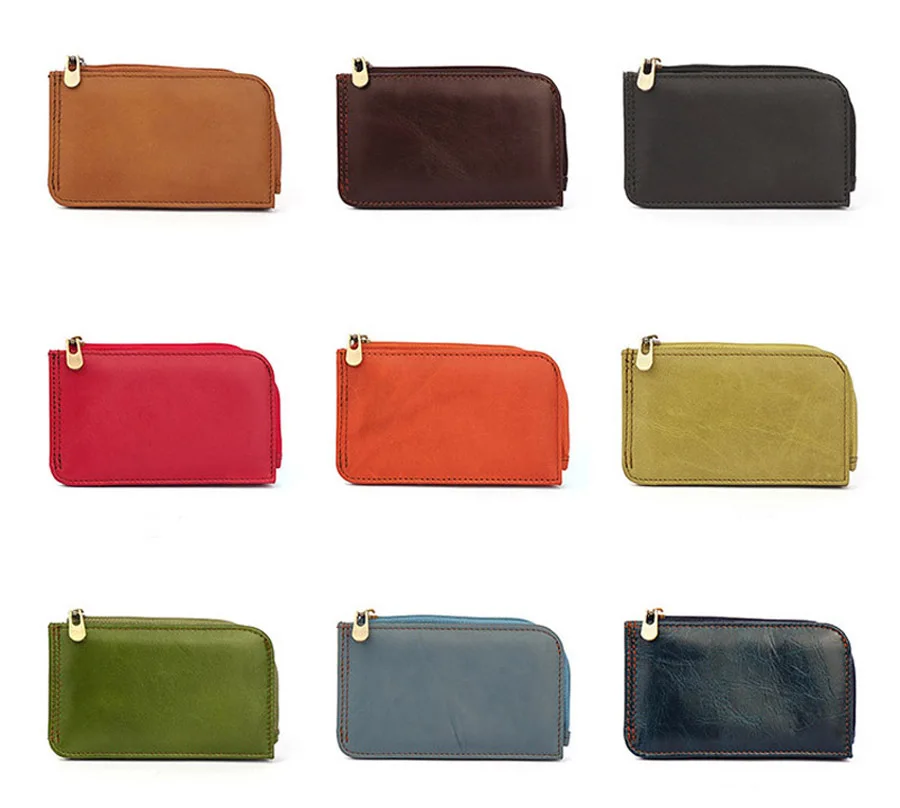 

DHL30pcs Card Holder Women Genuine leather RFID Multifunctional Short Zipper Wallet