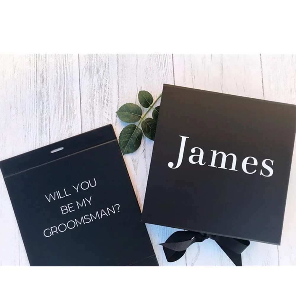 

personalised Black and gold will you be my best man box, custom best man proposal box, luxury groomsmen gift box with name,