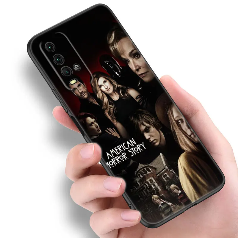 American Horror Story Silicone Phone Case For Xiaomi Redmi Note 10 9 Pro Max 10s 9s 8 8A 7 Pro 9 9C 9A 9T 10T Soft black Cover