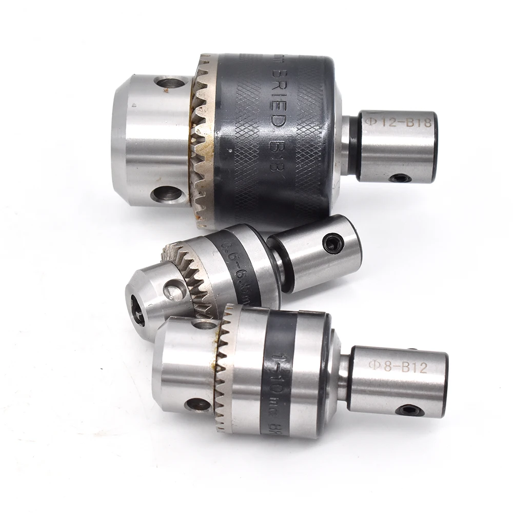 1set Adapter 5 6 8 10 12mm +B10 B12 B16 B18 light Duty keys Drill Chuck 1.5-13mm 1-10MM 1-16mm Taper Arbor CNC machine drilling