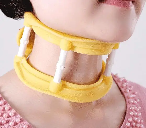 

Adjustable silicone neck collar framework elongation neck traction Massager vertebrae support massage to relax