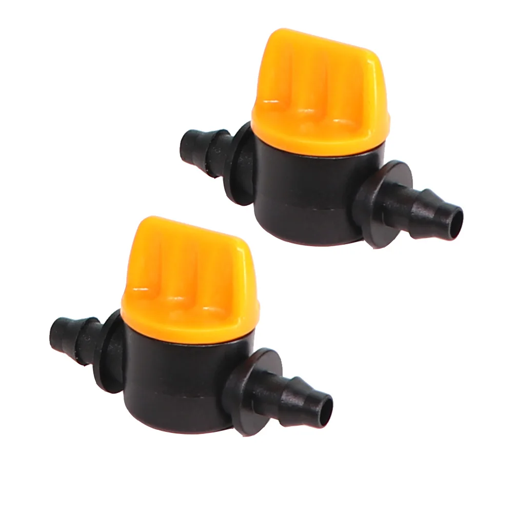 10PCS 1/4\'\' Barbed Mini Valve Shut Off Coupling Connectors for 4/7mm Hose Garden Water Irrigation Pipe Adaptor Greenhouse