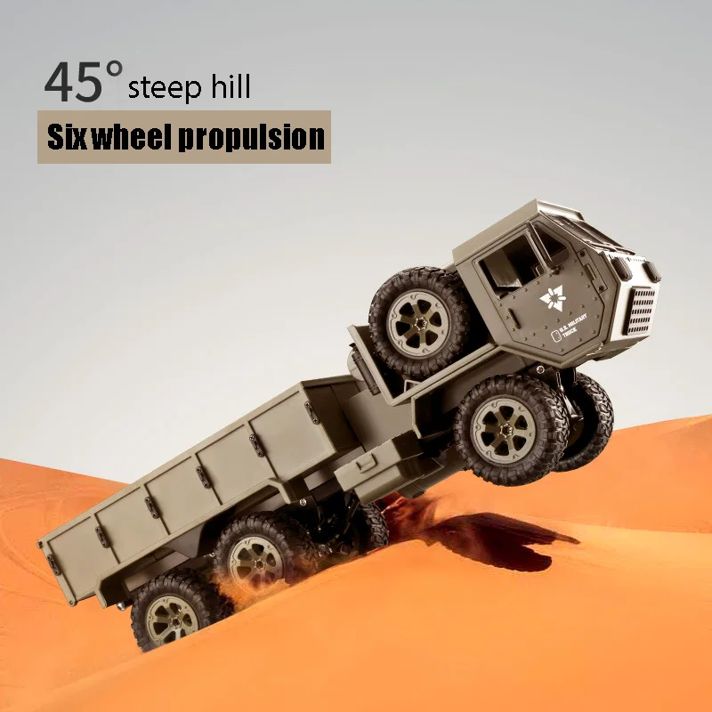 Simulação de caminhão militar com câmera hd, transmissão wi-fi, controle de telefone, carro rc, 2.4g, seis rodas, drift, veículos, presentes, carro