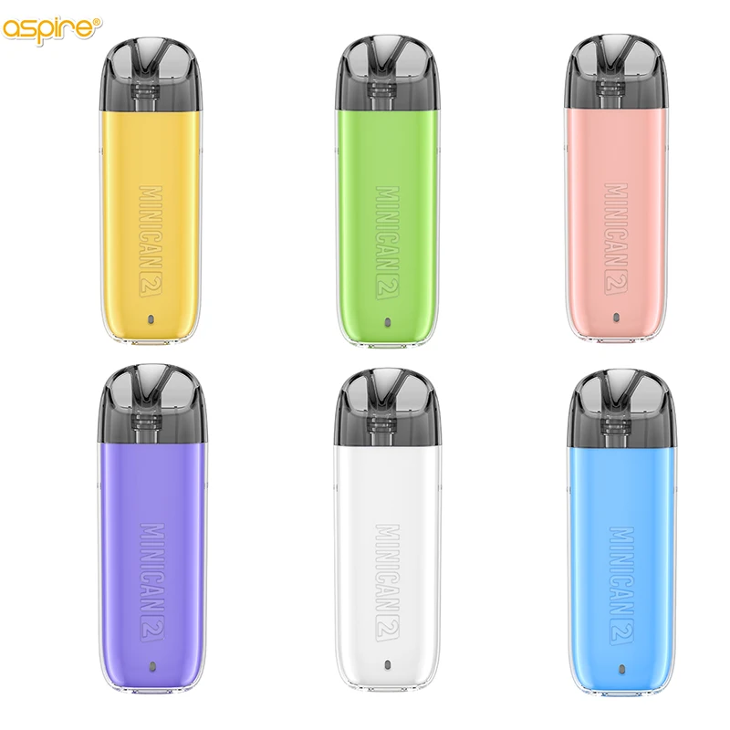 Aspire Minican 2 Kit Electronic Cigarette New Minican Version Vaper Mod 400mAh Po Battery 2/3 Capacity Pod System E-cigarettes