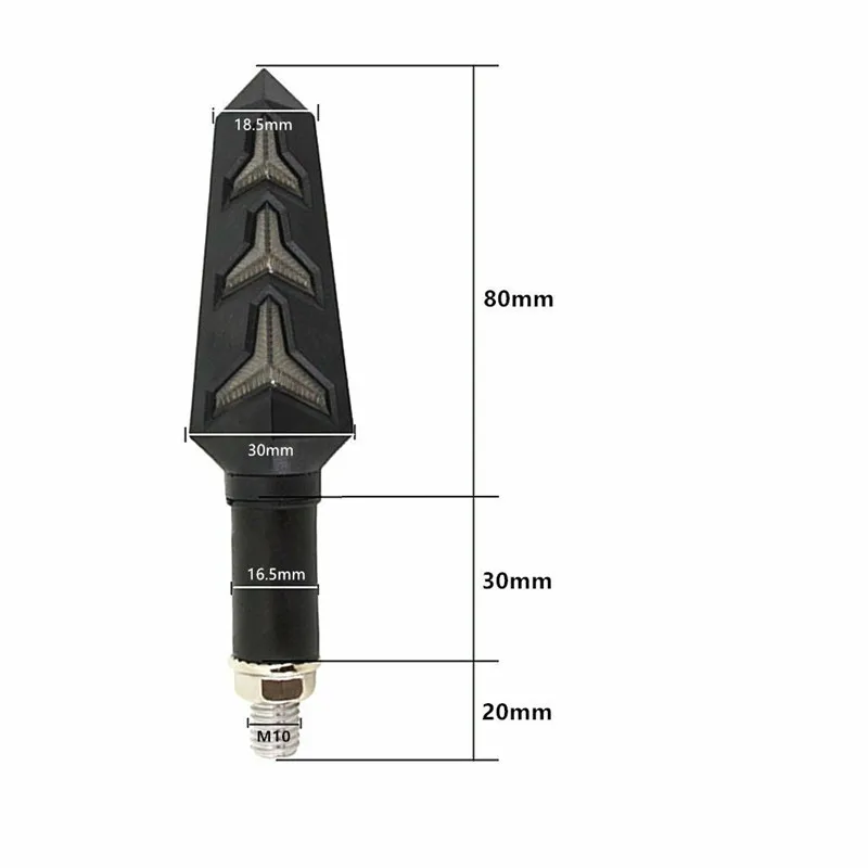 2 pièces de clignotant de moto à LED séquentiel ambre résistant aux chocs, faible consommation d\'énergie, voyants lumineux à LED fluides #296158