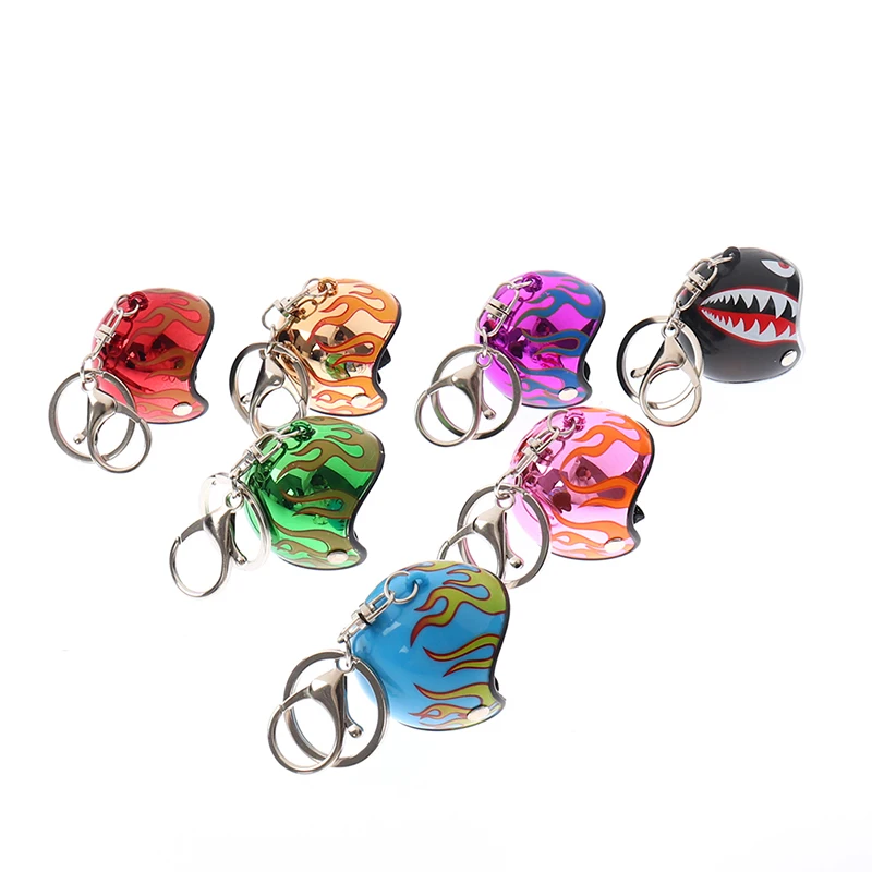 Motorcycle Helmet Keychain Keyring Key Chain Ring Pendant Men Women Car Interior Decoration Present Collection Souvenir