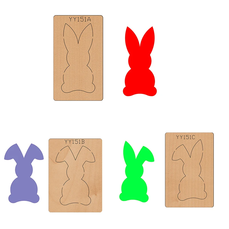 Wooden die cutting process knife mold cute little rabbit knife mold is compatible with most manual die cutting