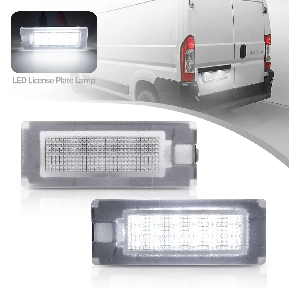 

2Pcs LED License Number Plate Light For Fiat Ducato Bus Kasten Citroen Jumper Bus Kasten Peugeot Boxer 06-19 Rear Plate Lamp