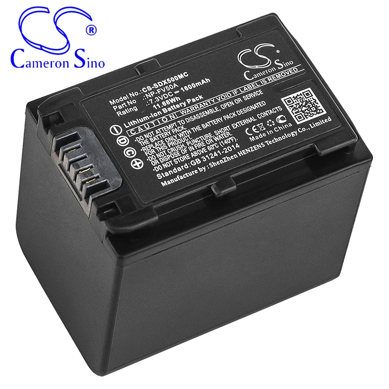 CameronSino Battery for Sony FDR-AX40 FDR-AX45 FDR-AX60 HDR-CX625 HDR-CX680 NEX-VG30 fits Sony NP-FV50A Digital camera Batteries