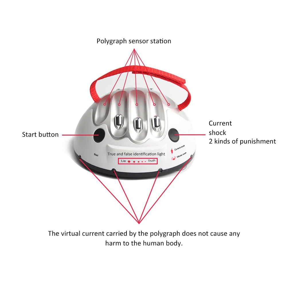 Electric Shock Lie Detector Tell The Truth Safe Current Lie Level LED Light Party Game Machine