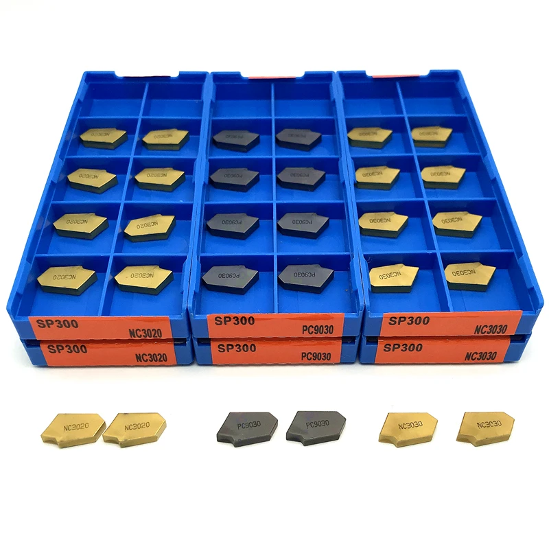 Grooving Cutting Tool Turning Insert Carbide Inserts Lathe Cutting Tool Sp200 Sp300 Sp400 Pc9030 Nc3020 Nc303 Alta Qualidade
