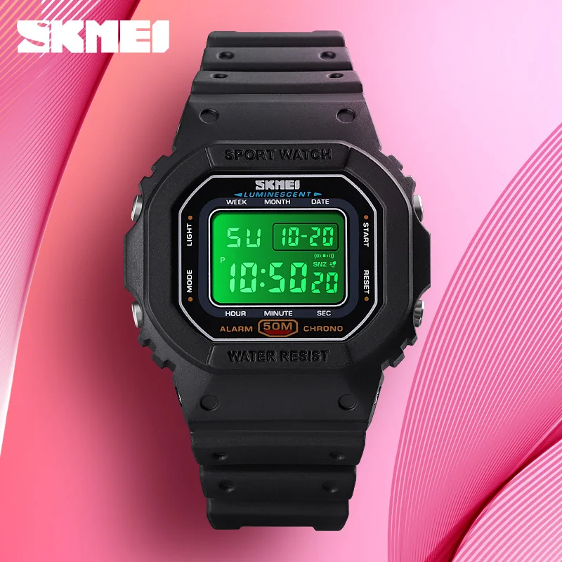 2020 SKMEI Fashion Sports Watch Colorful LED Digital Novel Color Electronic Watches PU Strap Waterproof Wrist Watch reloj hombre