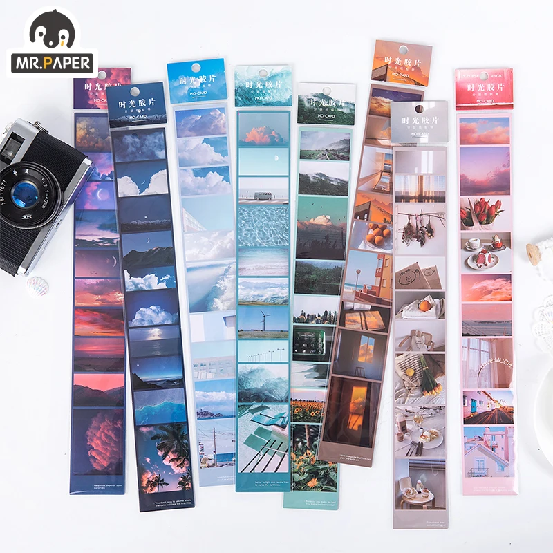 Mr.Paper 8 Designs Aesthetic Fantasy Sky Holiday Time Memory Deco Sticker Foggy PET Material Masking Tapes