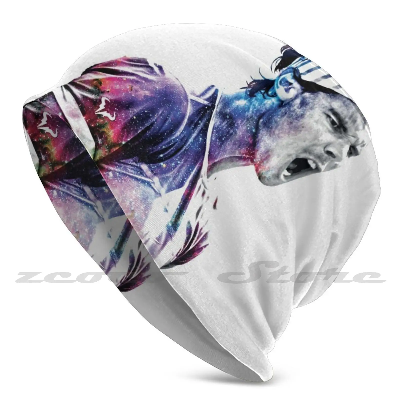 Rafael Nadal , Awesome Merch In Galaxy Effext. Personalized Pattern Knit Hats Plus Size Elastic Soft Cap Rafael Nadal Rafael