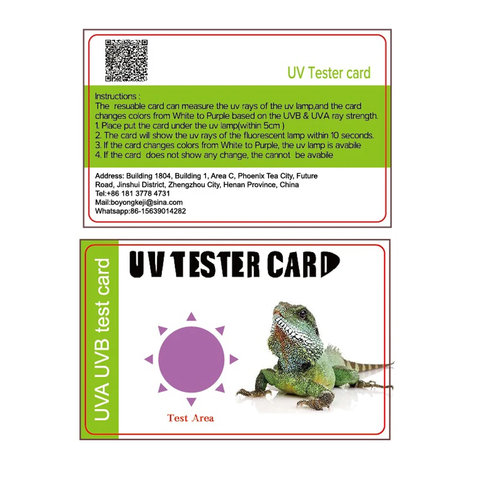 2 Pcs Reptile UVA UVB Light Lamp Bulb Test Card UV Tests Paper Reptiles Terrarium Lamp Life Effective Tester Meter Pet Supplies