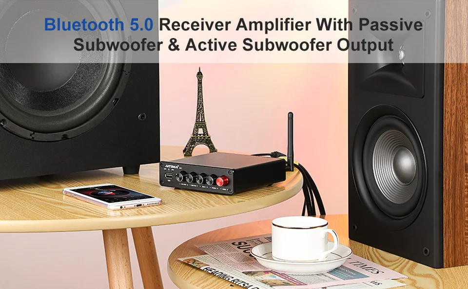 AIYIMA B01 Bluetooth Leistungsverstärker 2.1 Sound-Verstärker Lautsprecher Heim-Audio-Verstärker A03 TPA3116 Subwoofer-Verstärker 50Wx2+100W – Detail 10