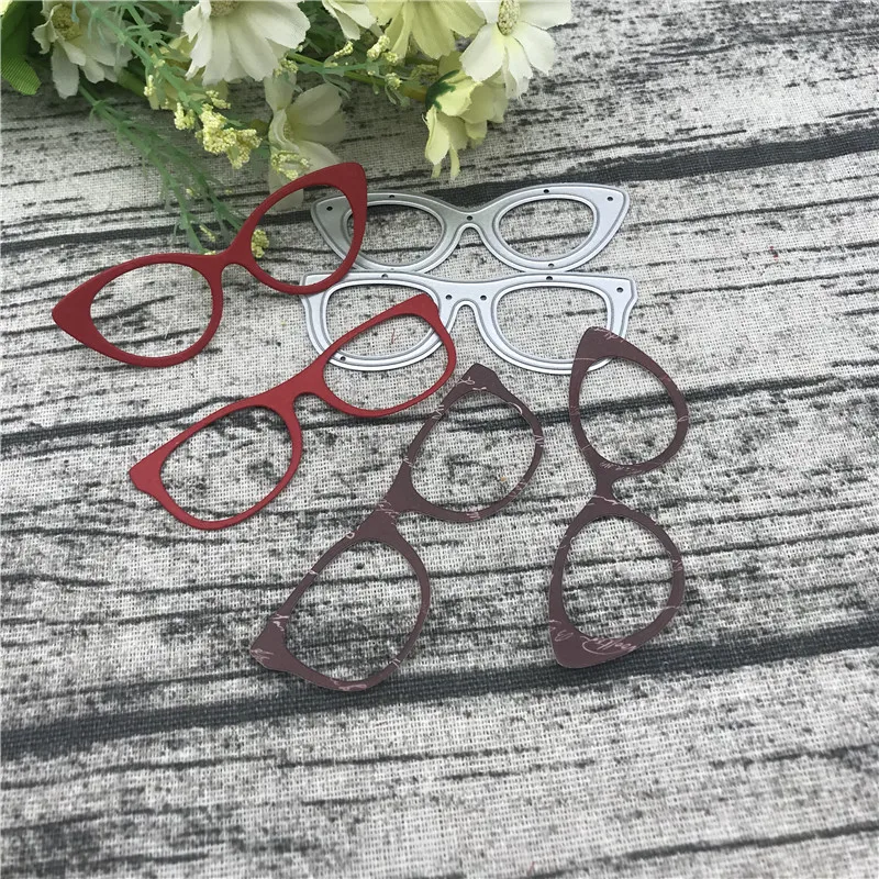 2pcs glasses frames Metal Cutting Dies For DIY Scrapbooking Album Embossing Paper Cards Decorative Crafts