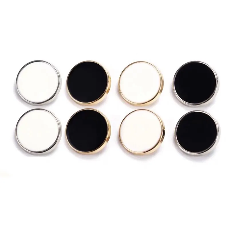 10pcs 11.5/15/20/25mm Decorative Buttons for Clothing Fashion Metal Black Small Buttons for Shirt DIY Sewing Buttons for Clothes