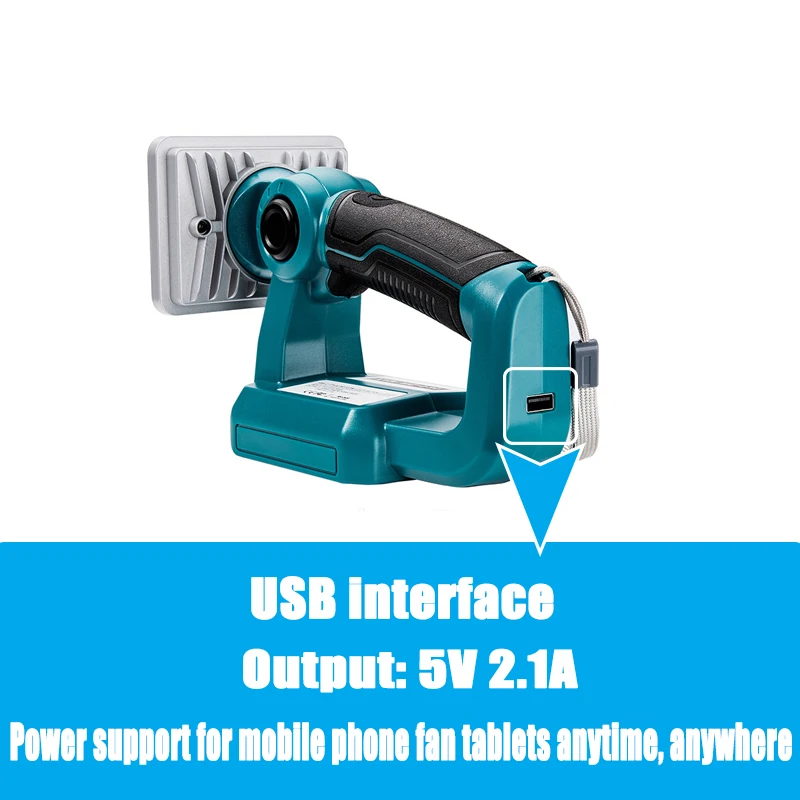 BL1860 for Makita 14.4V-20V Li-ion Battery 9W Pistol Portable Tool Light LED Light Work Light Used BL1830 BL1845 LXT400