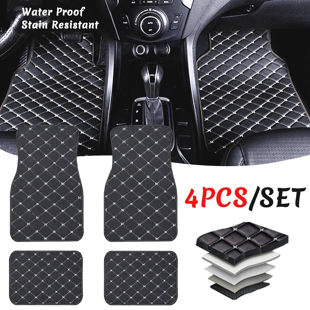 4pcs Car Floor Mats Foot Pad For Renault Scenic Koleos Laguna Megane Latitude Logan Sandero Duster Kadjar Clio Espace Interior