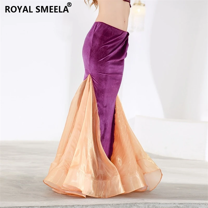 Buikdans Rokken Vrouwen Fluwelen Mesh Maxi Rok Buikdansen Kleding Pakket Hip Fishtail Mermaid Rok Buikdans Kostuums
