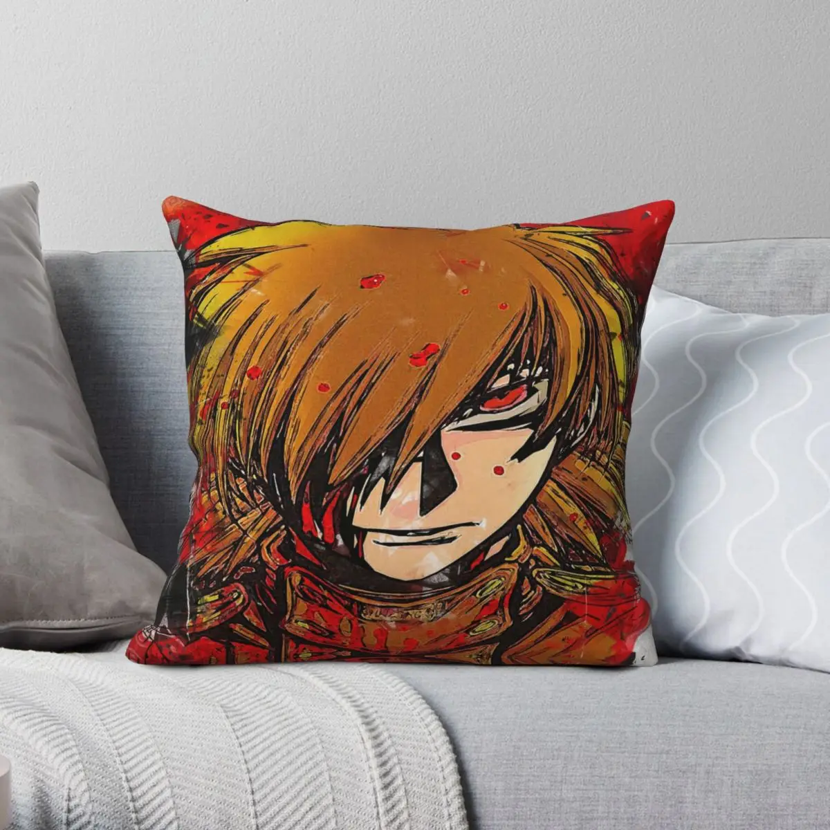 Hellsing Seras Victoria Pillowcase Polyester Linen Velvet Printed Zip Decor Throw Pillow Case Sofa Cushion Cover 18