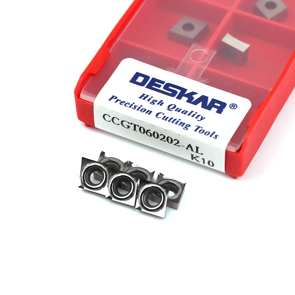 DESKAR100 % Gốc CCGT060204 CCGT060202 CCGT09T302 CCGT09T304 CCGT09T308 CCGT120404 AL K10 Cacbua Nhôm Lưỡi Dao Đồng Dao