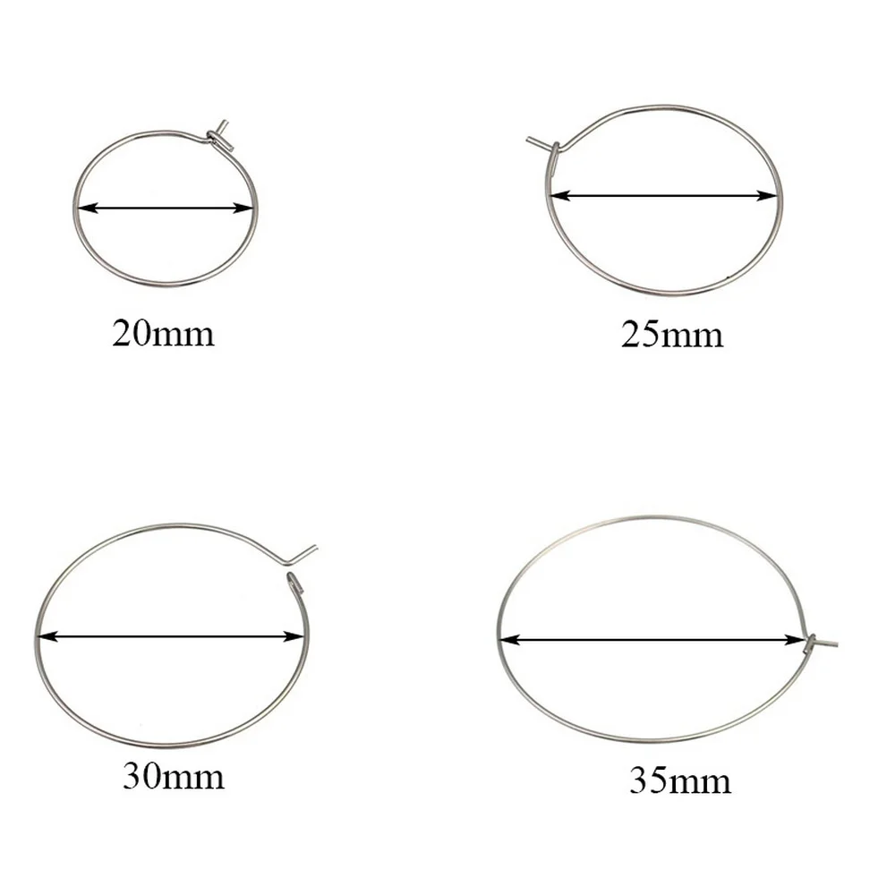 20 sztuk/partia ze stali nierdzewnej okrągłe złoto wiszące duże ucho pierścień minimalistyczny wieszak pętli kolczyk klip ucha DIY kolczyk tworzenia biżuterii