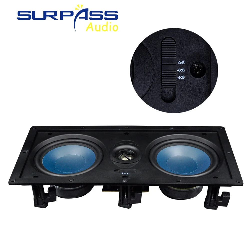 PA System Speaker Background Music 5inchx2 100W Output Power ABS Plastic Treble Subwoofer Rectangular Embedded Ceiling Speaker