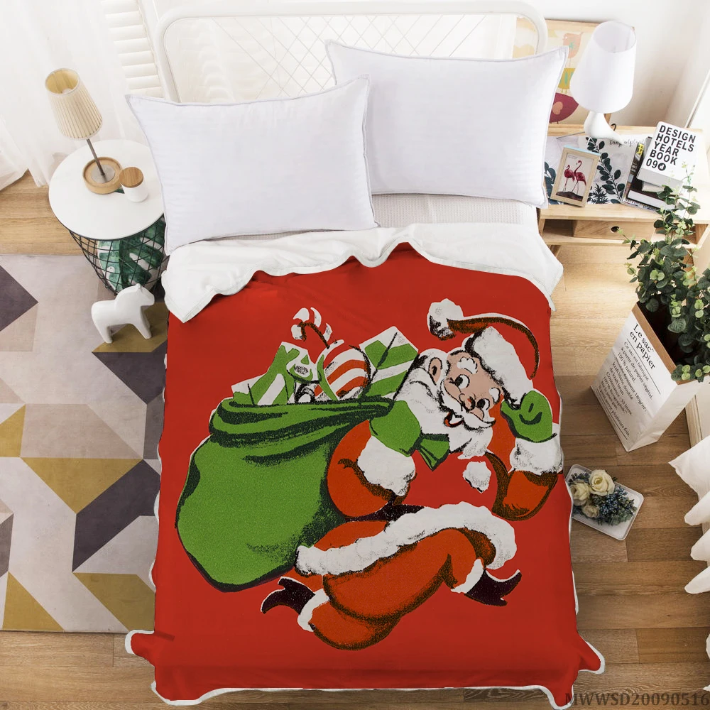 Milsleep Merry Christmas  Santa Claus  3D Air-conditioning Unique Design Blankets Thin Blankes Dropshipping