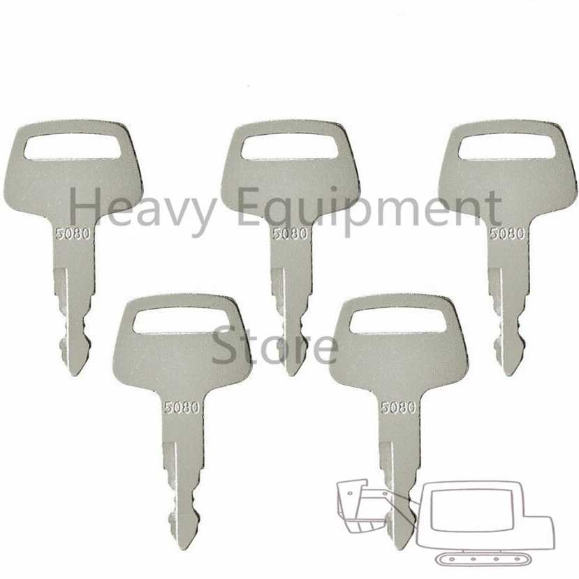 

5 Pcs 5080 Ignition Key For IHI Excavator Heavy Construction Equipment