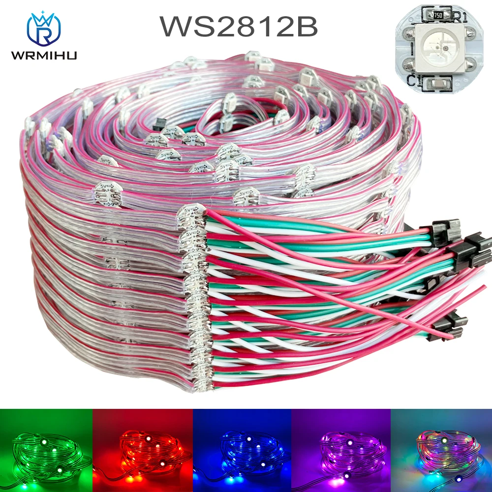 50/lot DC5V Pre-Soldered WS2812B SMD5050 RGB Built-in WS2811 IC  Individually Addressable LED Heatsink Module String