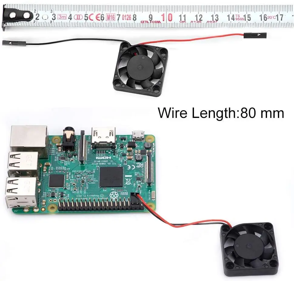 2 sztuki bezszczotkowych wentylatorów chłodzących Raspberry Pi 30x30x7mm do Raspberry Pi 4, Pi 3 B+, Pi 3B, Pi 2, Pi B+