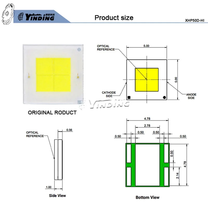 1pcs  XHP50 D 20W high power chip led 6000-6500 Cold White 5050 Portable lighting/Outdoor street light 、SMD reflow soldering