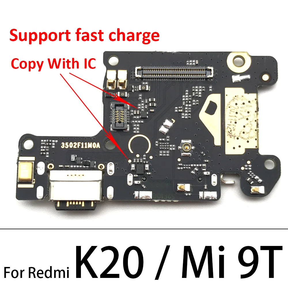 USB Charging Port Board Flex Cable Connector Parts For Xiaomi Mi 10 Lite / Mi 10T 9T 11T Pro Lite Microphone Module