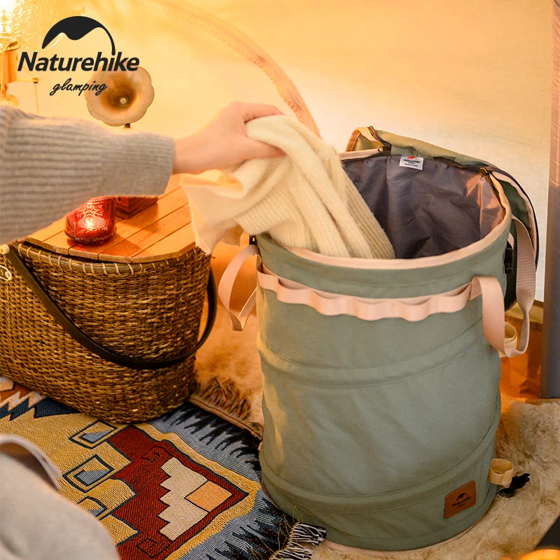 Imagem -03 - Naturehike 30l Dobrável Balde de Armazenamento de Acampamento ao ar Livre Dobrável Portátil Detritos Grande-capacidade de Armazenamento de Roupas Barril Nh21yw139