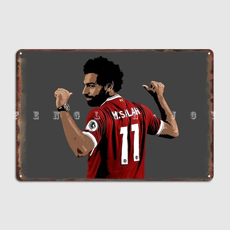 Mo Salah Design Metal Sign Cinema Living Room Club Bar Personalized Plaques Tin Sign Poster