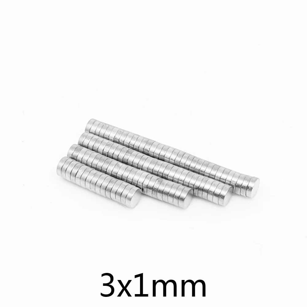 100PCS 3x1 Mini Small Round Magnets N35 Neodymium Magnet Disc 3x1mm Permanent Powerful Magnets Strong 3*1