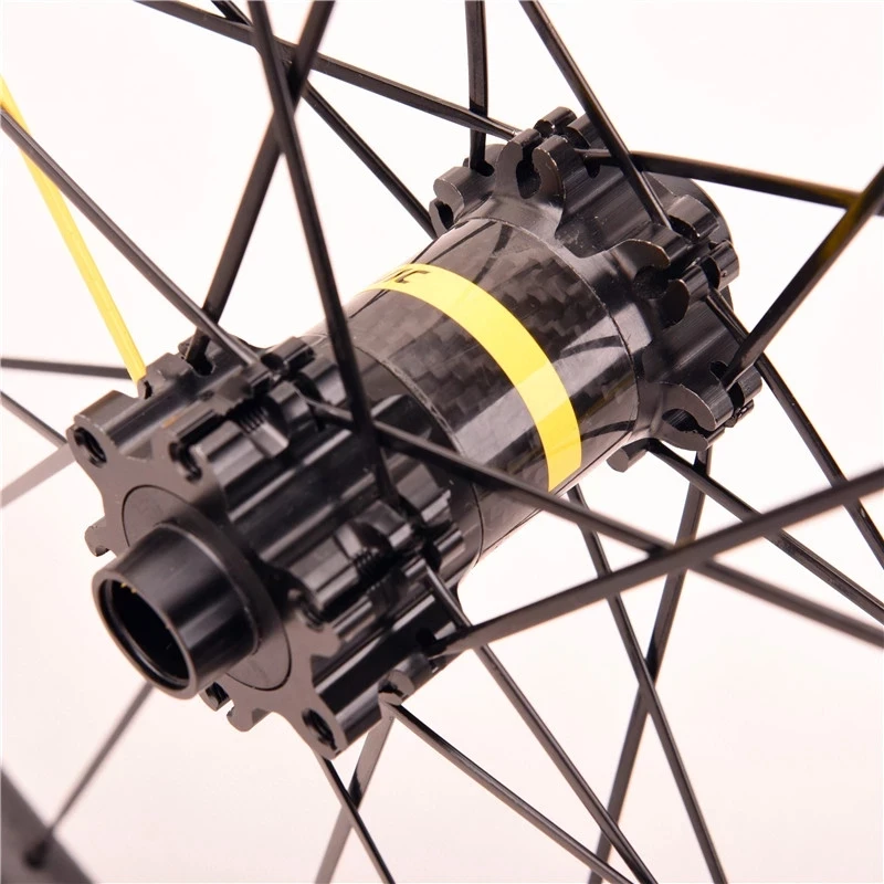 The Latest 700C Road Bike Carbon Fiber Grip Type Bicycle Wheelset Rim through Central Axis HUB Block for8/9/10/11S bike wheelset