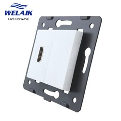 WELAIK EU Standard DIY Parts-Wall HDMI V1.4 compatible-socket parts-Without Glass-Panel A8HDW