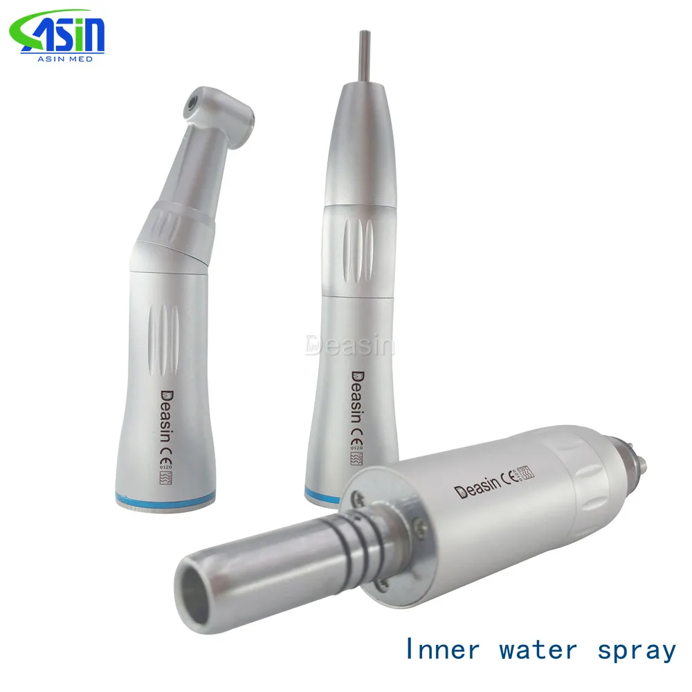 

DEASIN factory Dental Low Speed Handpiece Kit Air Turbine Straight Contra Angle Air Motor Inner Water Spray 2/4Holes Available