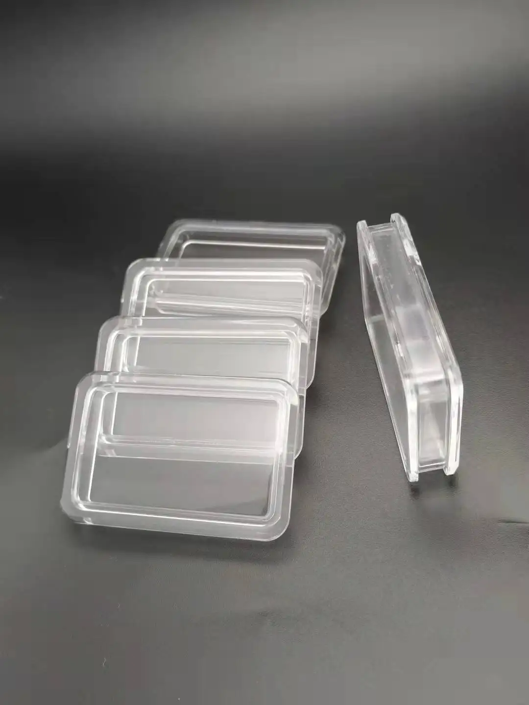 1 Piece Acrylic Silver or Gold Bullion Capsule Bar Box Holder Size 41*24*5.5mm Plastic School Test VesselCase I-shaped Edge