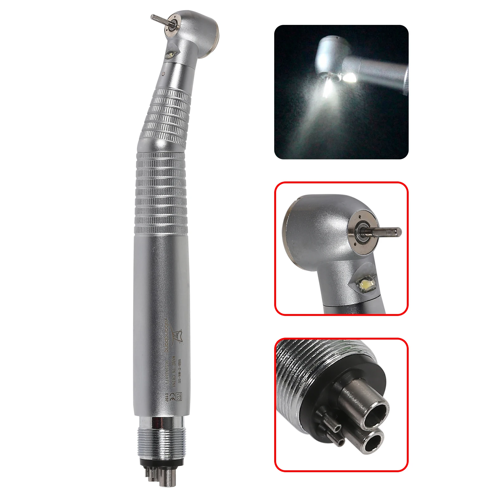 Dental high /low speed hand piece LED 4 hole E-generator 2pcs Big Head Internal Water Push button +Contra angle Handpiece motor