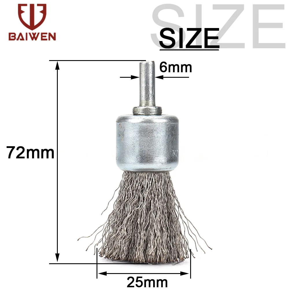 Imagem -02 - Escova Rotativa de Aço 25 mm Kit de Remoção de Ferrugem 0.3 mm de Diâmetro