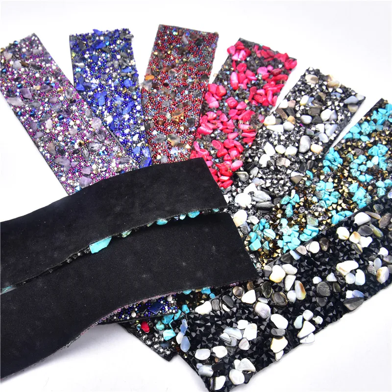 50Pcs Grind Banding Mesh 3.5*17.5Cm Naaien Op Rhinestone Trim Keten Cake Lint Trimmen Bruiloft Decoratie Voor naaien Accessoires