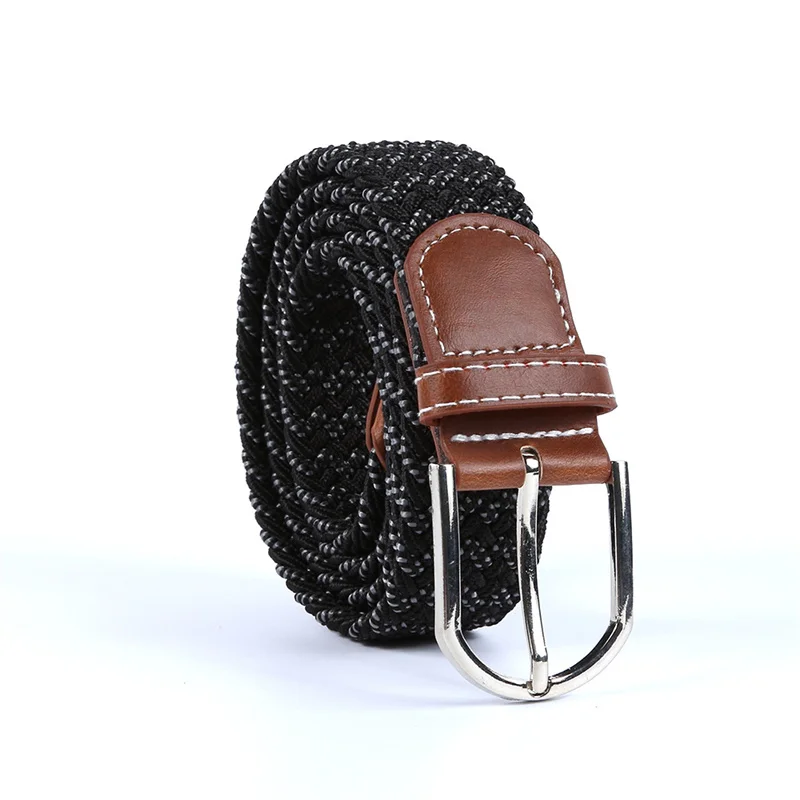 

TJ-TianJun Women's Woven Elastic Belt Alloy Pin Buckle Color Outdoor Fashion Men Waistband Casual Sport Girdle Freely Adjustable