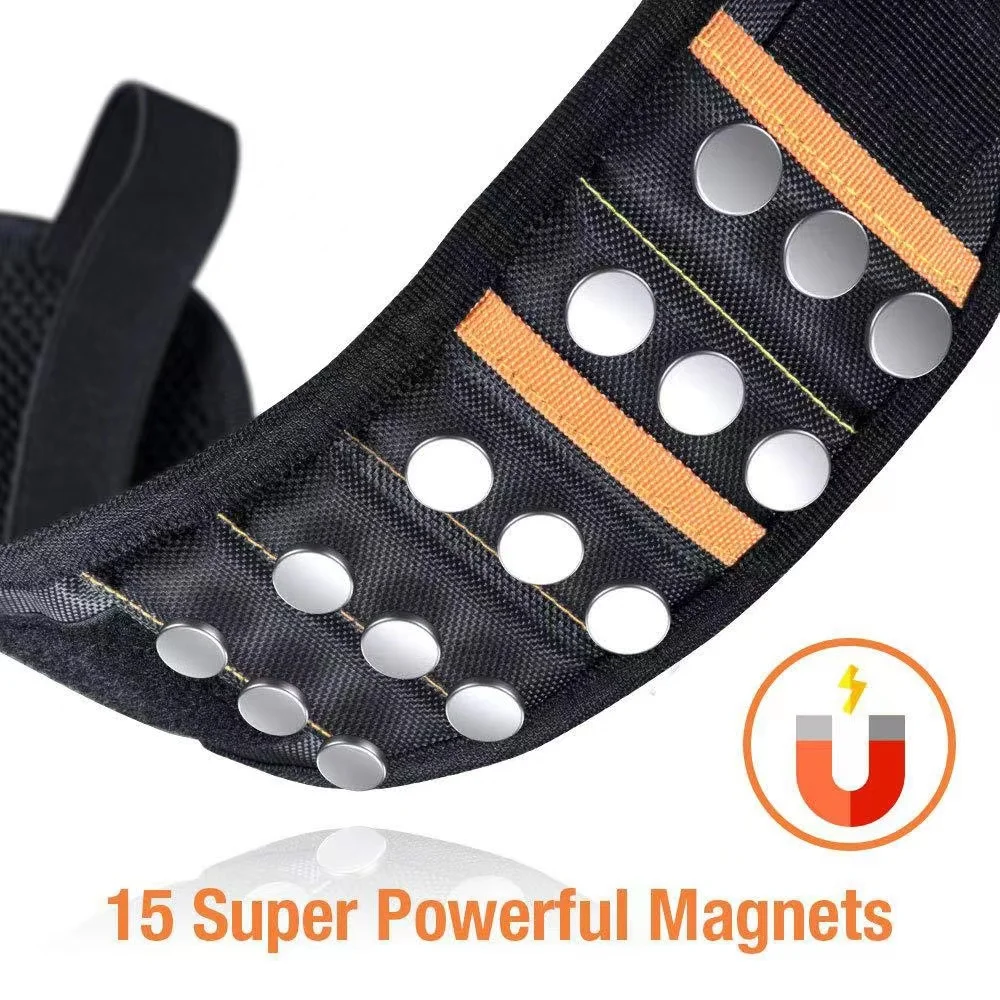 Magnetic Wristband with Pockets 10/15/20 Grid Powerful Tool Bag for Screws Repair Tools Kit Storage Organizer Tool Belt