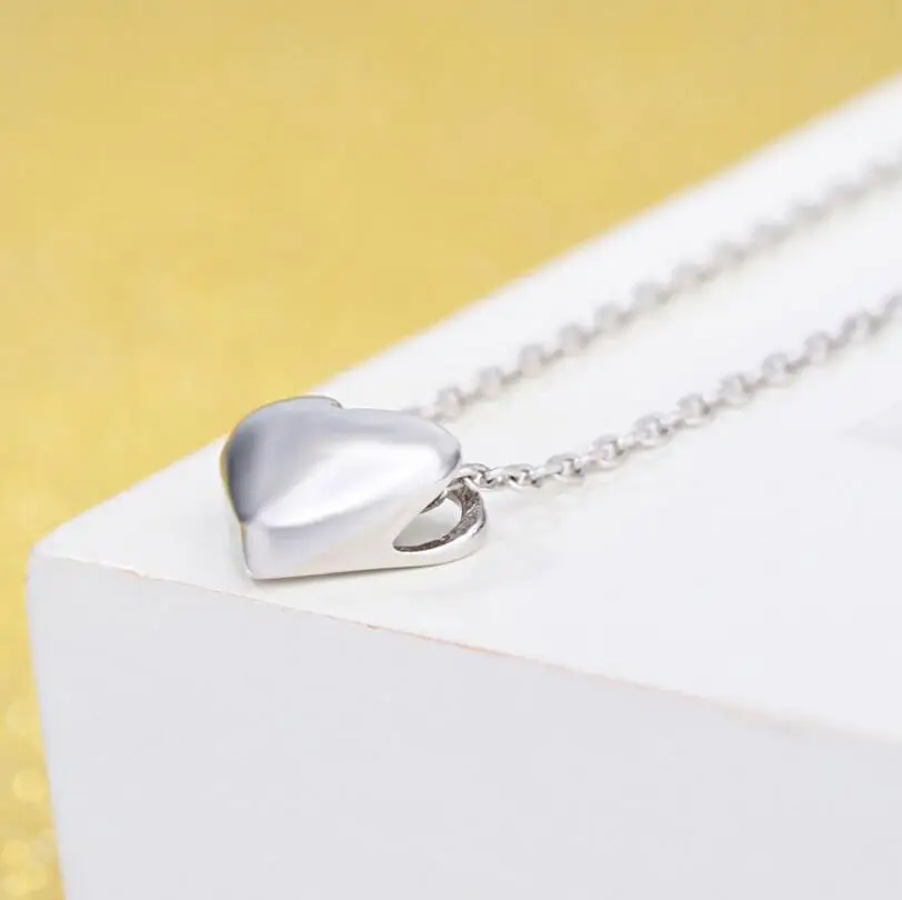 New Arrivals 925 Sterling Silver Love Heart Necklaces for Women Wedding Jewelry Long Necklaces Statement Jewelry