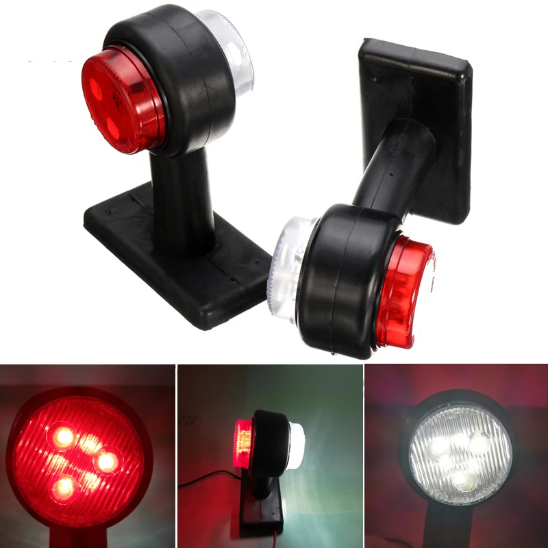 2Pcs Trailer LED Light 12V 24V Truck Outline Marker Light Parking Lamps Lorry Van Rear Lights Wide Lighting Red White